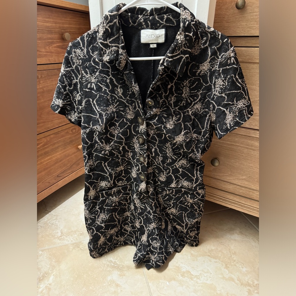 Velour Alexis button up romper